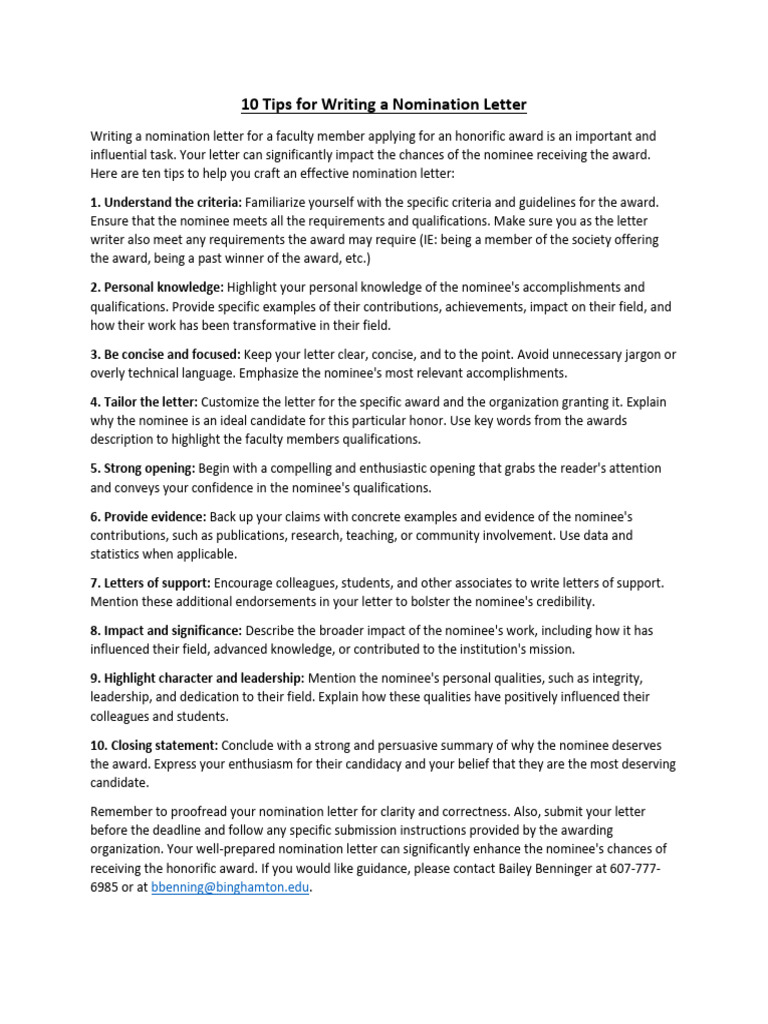 Effective Nomination Letter Tips | PDF | Jargon | Knowledge