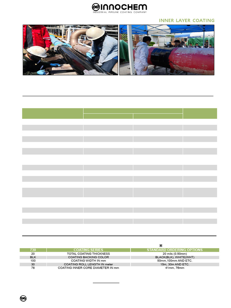 Innochem IW730 Coating Technical Data | PDF | Polyethylene | Coating
