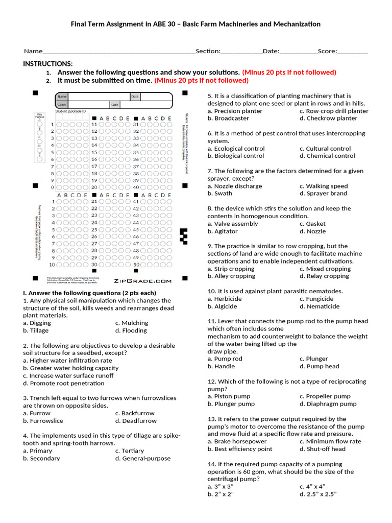 Final Term Assignment | PDF | Pump | Agricultural Machinery