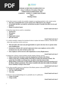 Computer Studies Paper 1 Marking Scheme 1