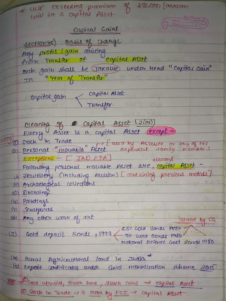 Capital Gain Notes | PDF