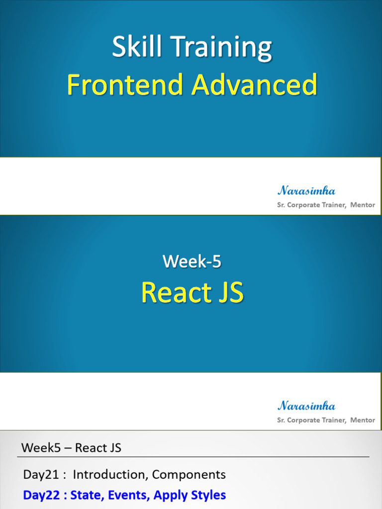 Day22 ReactJS Events State Styles Slides | PDF | Systems Architecture ...