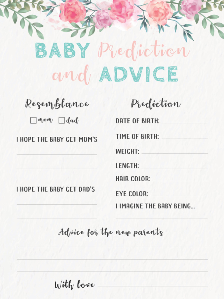 Baby Prediction and Advice 8x11 | PDF