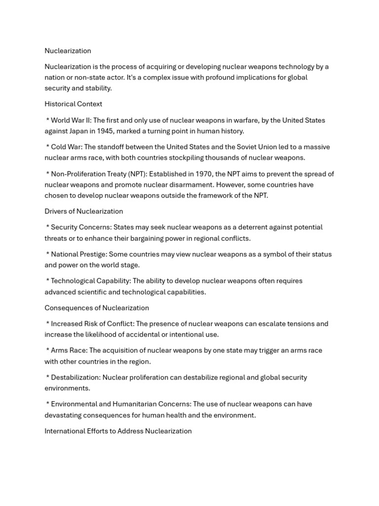 Document | PDF | Nuclear Weapons | Treaty On The Non Proliferation Of ...