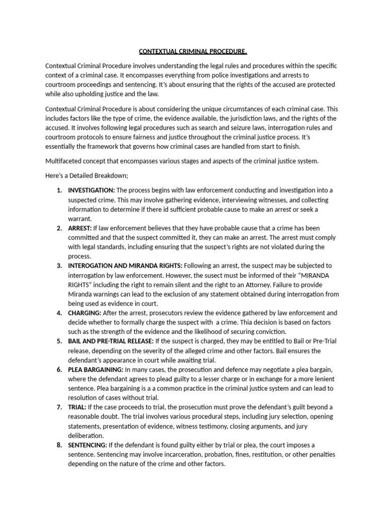 Contextual Criminal Procedure | PDF | Plea Bargain | Miranda Warning