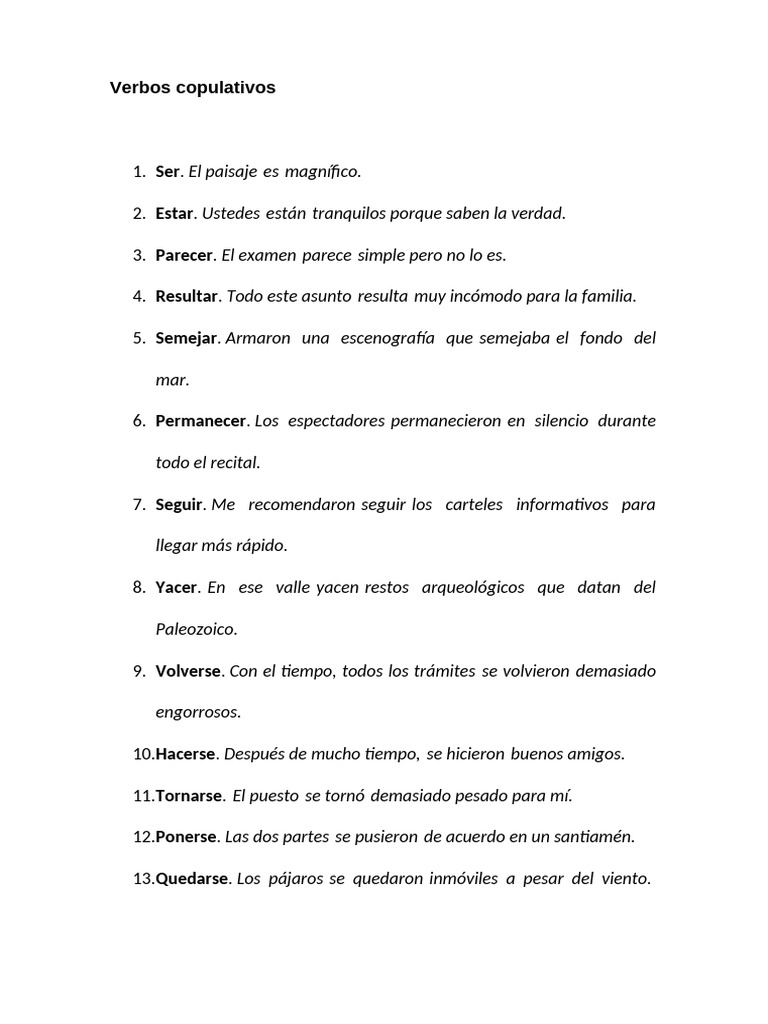 Verbos Copulativos | PDF | Arte