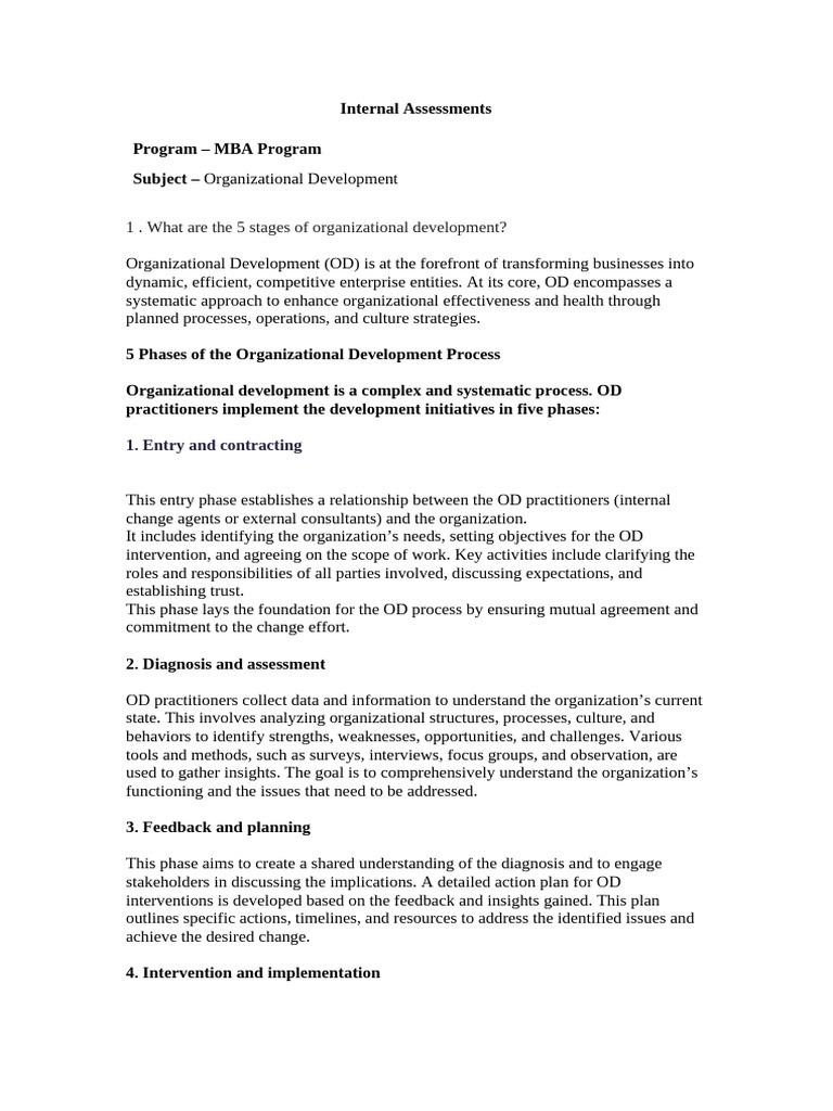 Stages of Organizational Development | PDF | Organization Development ...