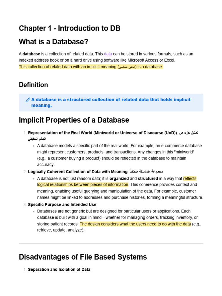 Chapter 1 - Introduction To DB | PDF | Databases | Relational Database