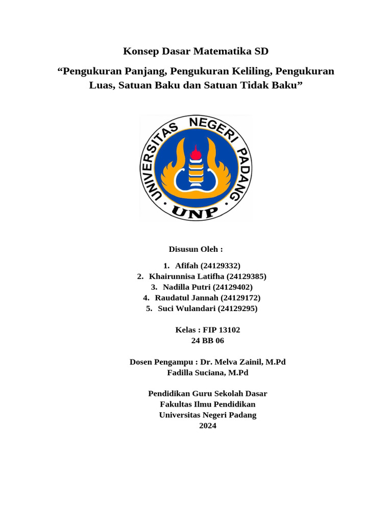 Konsep Dasar Pengukuran Matematika SD | PDF | Karier & Perkembangan ...
