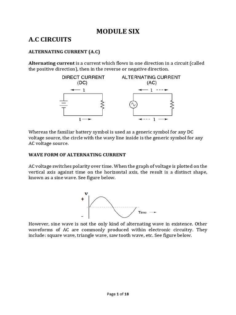 Understanding A.C. Circuits Basics | PDF | Capacitor | Electrical Impedance