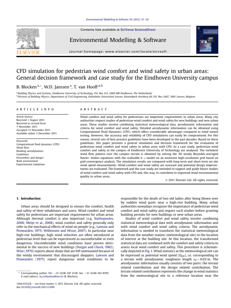 CFD for Pedestrian Wind Safety Study | PDF | Computational Fluid ...