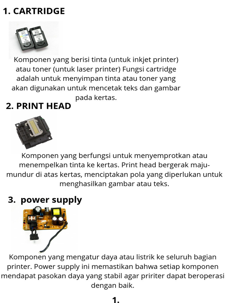 Fungsi Utama Komponen Printer | PDF | Griya & Taman | Teknologi & Rekayasa