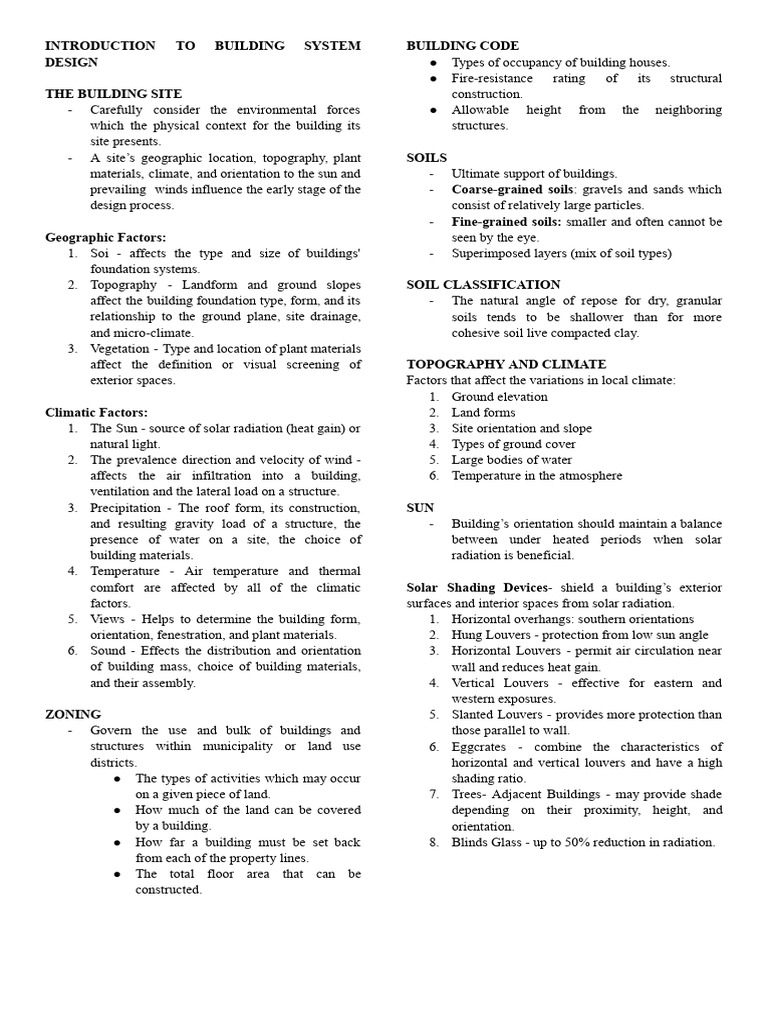Building System Design Essentials | PDF | Soil