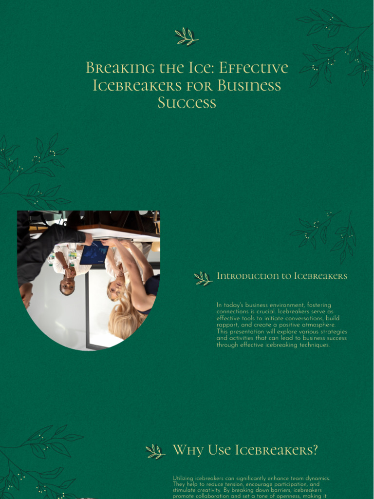 Breaking The Ice Effective Icebreakers For Pdf