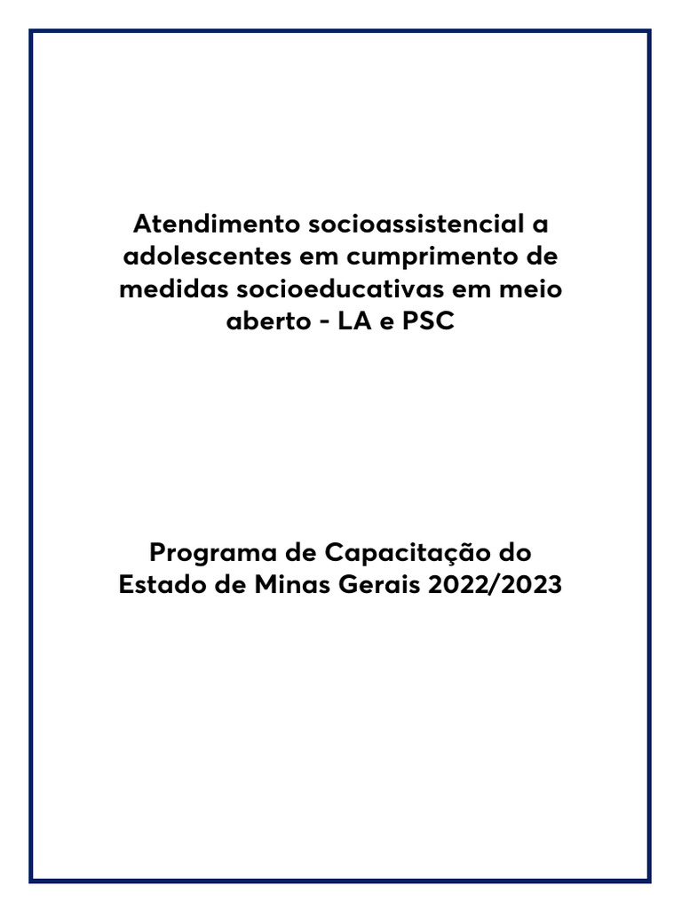 Medidas Socioeducativas em Meio Aberto | PDF | Adolescência | Trabalho ...