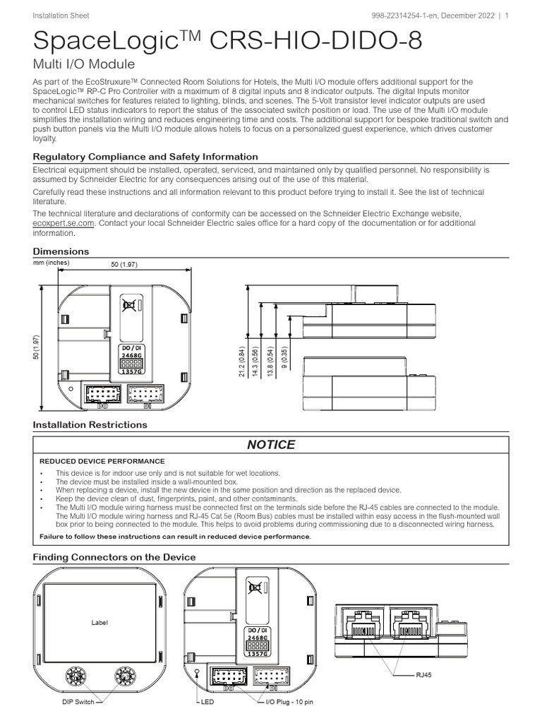 SpaceLogic Multi I/O Module Guide | PDF | Electrical Wiring ...