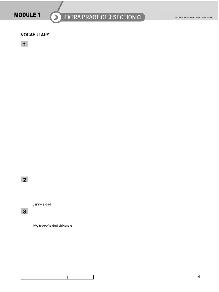 Vocabulary and Grammar Practice: Transport | PDF