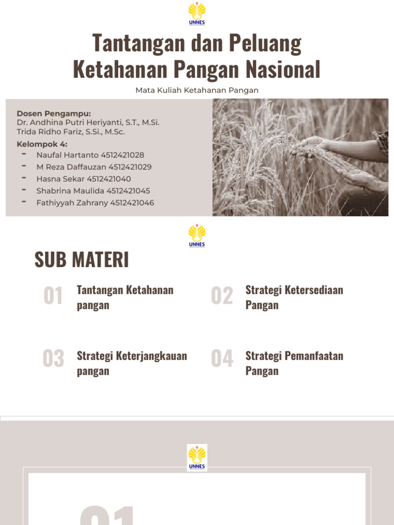 Tantangan dan Peluang Ketahanan Pangan | PDF