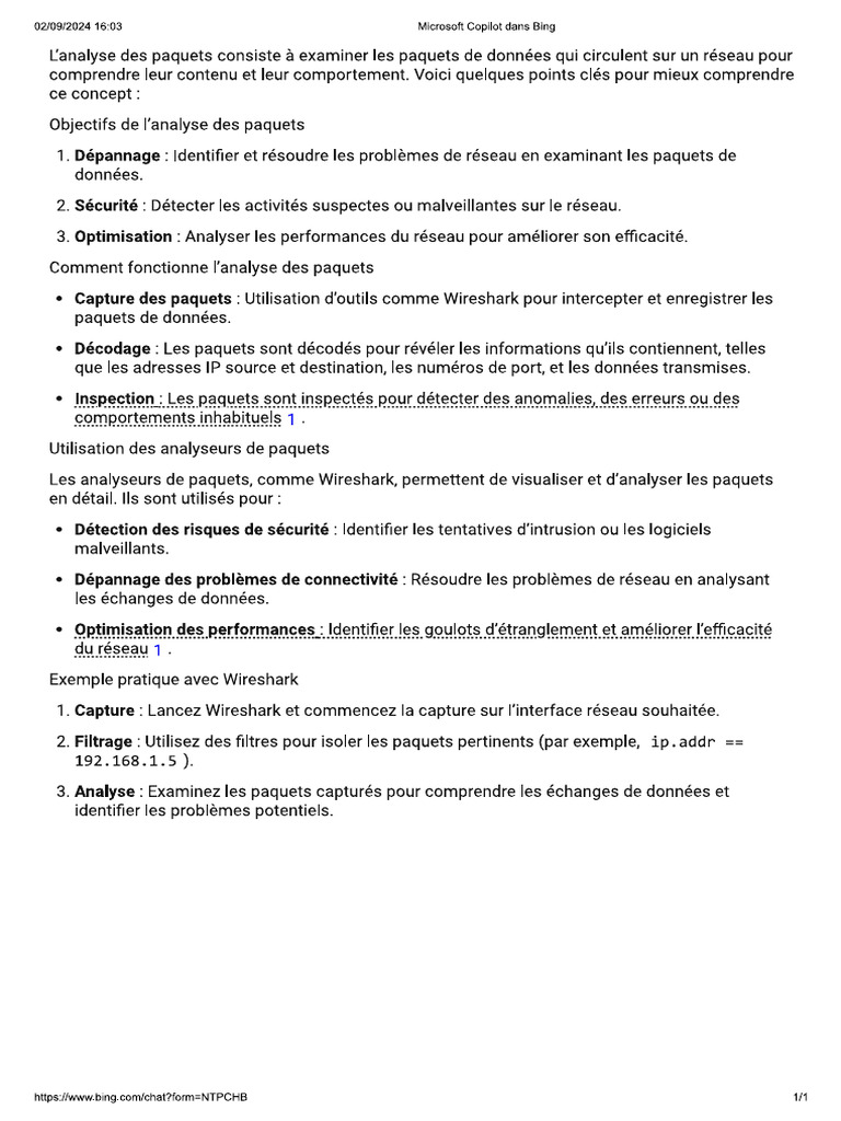 Analyse Du Reseau | PDF