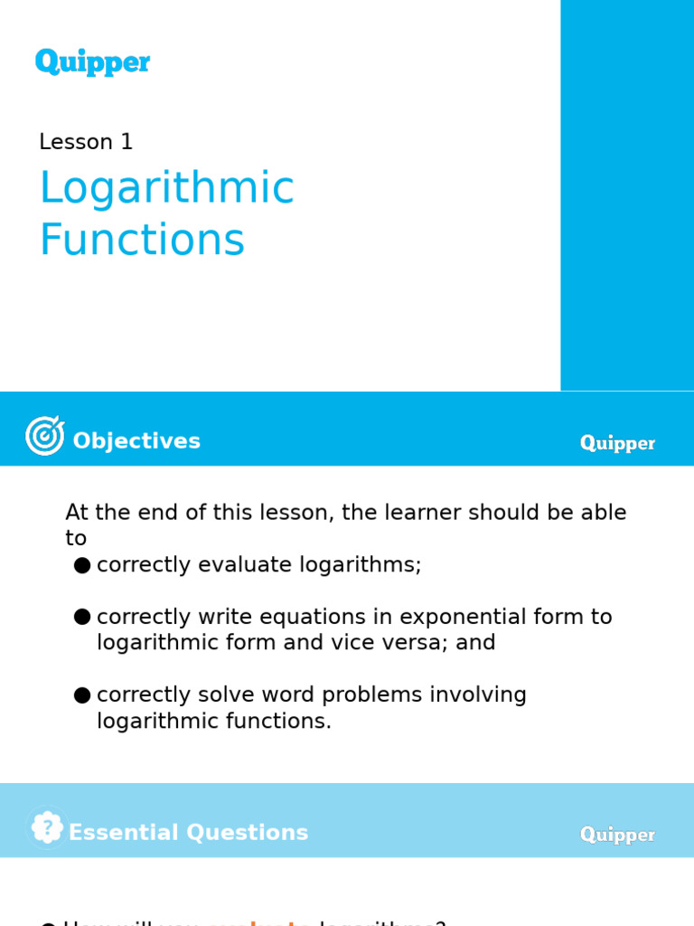 Understanding Logarithmic Functions | PDF | Exponential Function ...