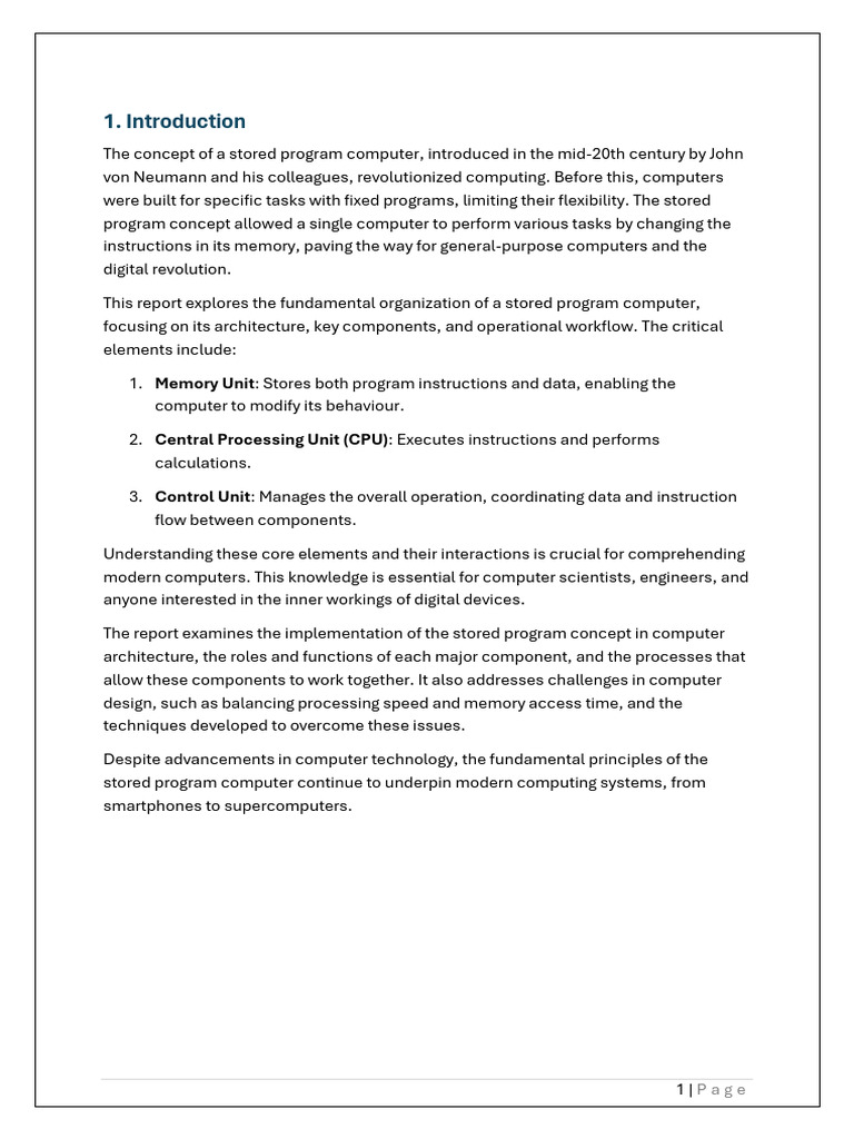 Stored Program Computer Architecture | PDF | Computer Data Storage ...