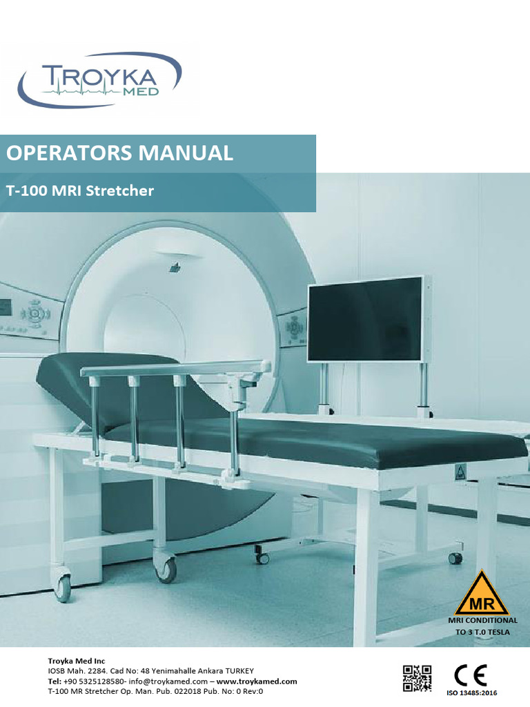 T-100 MRI Stretcher Operator's Manual | PDF | Magnetic Resonance Imaging