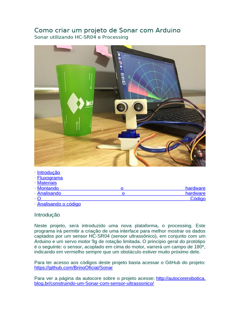Projeto de Sonar com Arduino HC-SR04 | PDF | Arduino | Tempo