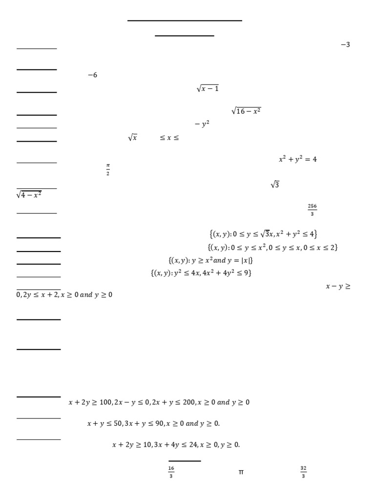 Area Calculation and LPP Solutions | PDF | Integral | Cartesian ...