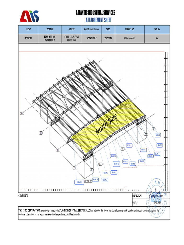 Steel Structure Inspection Report | PDF | Beam (Structure) | Building ...