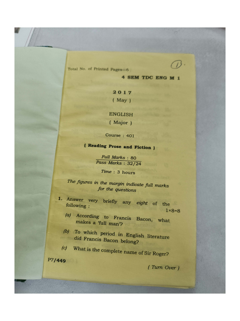 English Question Paper | PDF