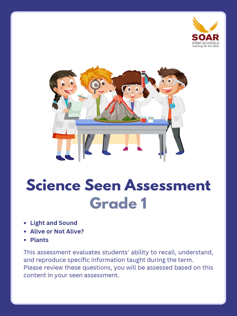Science Seen Assessment: Grade 1 | PDF