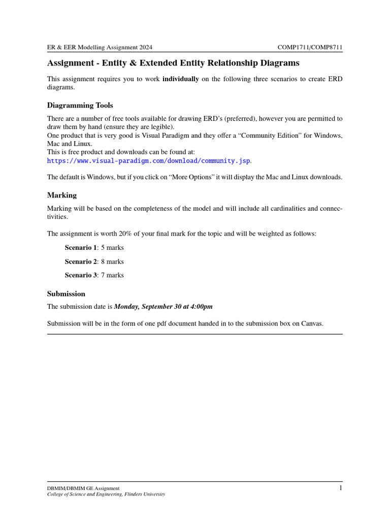 ER Modelling Assgnment Questions | PDF | Computing