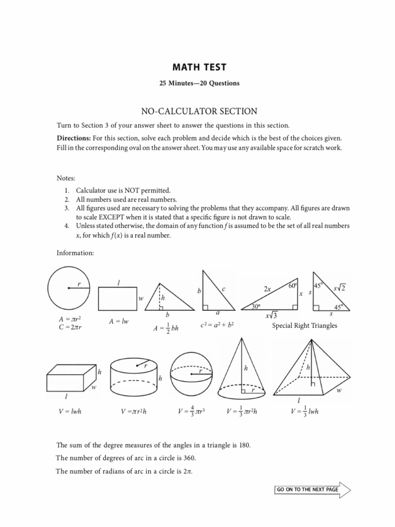 SAT Math Practice Test 7 Guide | PDF | Barrel (Unit) | Triangle