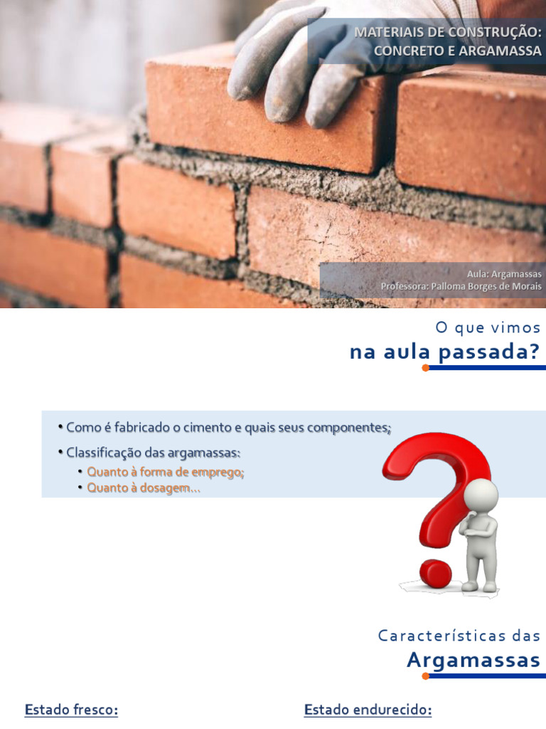 Argamassas e Concreto na Engenharia Civil | PDF | Argamassa (alvenaria ...