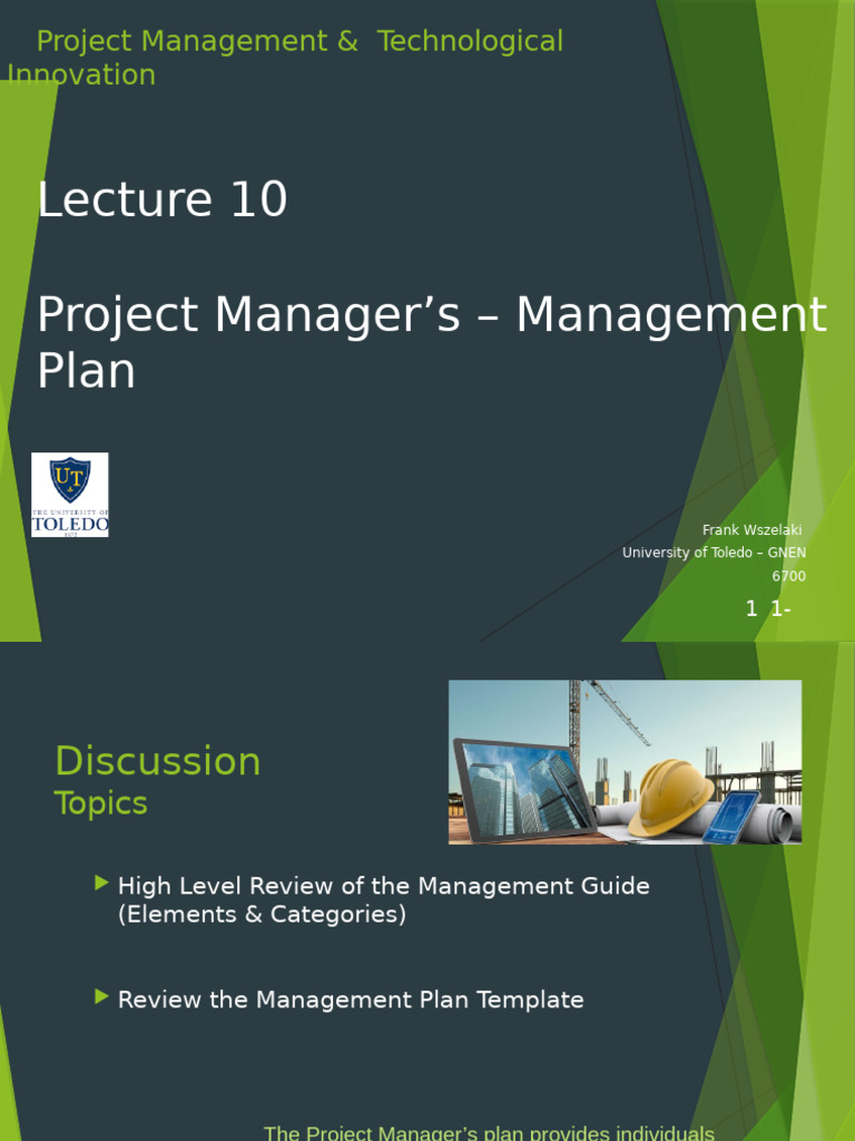 Lecture 10 PMs - Management Plan | PDF | Computers | Technology ...