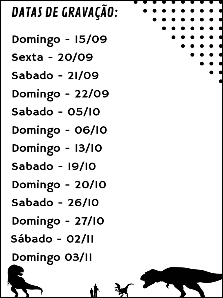 Datas de Gravaçã PDF | PDF