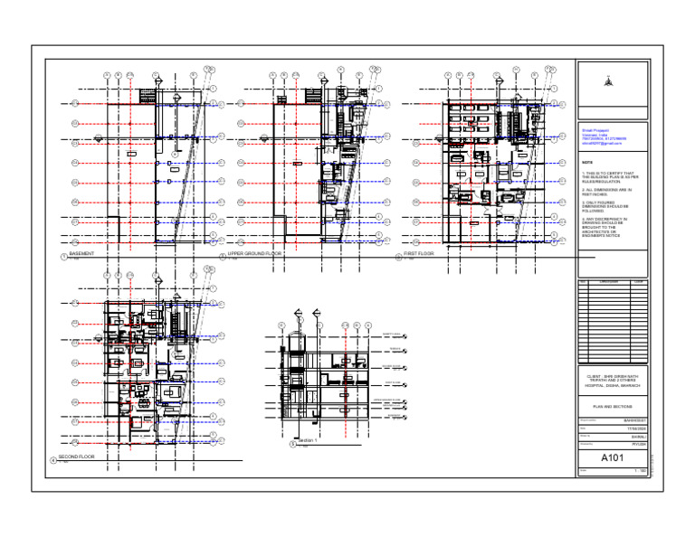 Hospital Building Plan and Sections | PDF