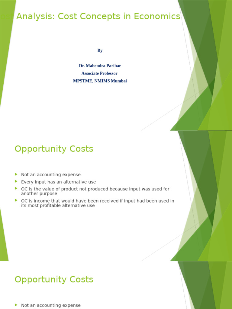 Cost Concepts in Economics Explained | PDF