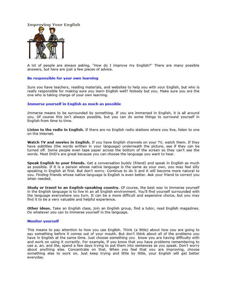 Reading - Improving Your English | PDF | English Language