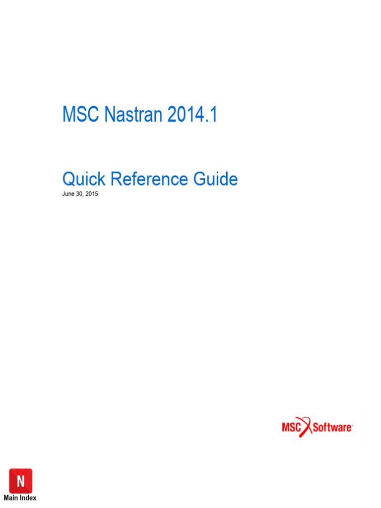 Nastran 2014.1 Doc Quick Reference | PDF | Copyright