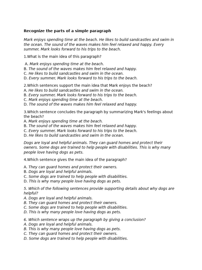 Understanding Paragraph Structure | PDF | Plants | Photosynthesis