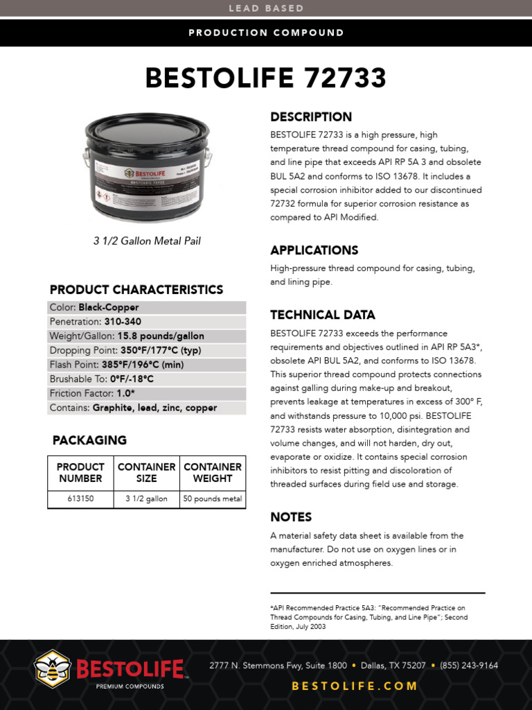 High-Performance Thread Compound | PDF | Pipe (Fluid Conveyance ...