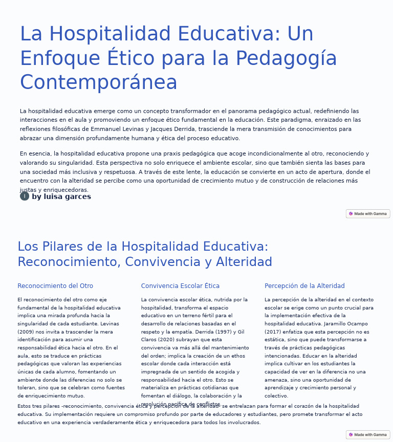 Ética de la Hospitalidad Educativa | PDF | Pedagogía | Educación en ...