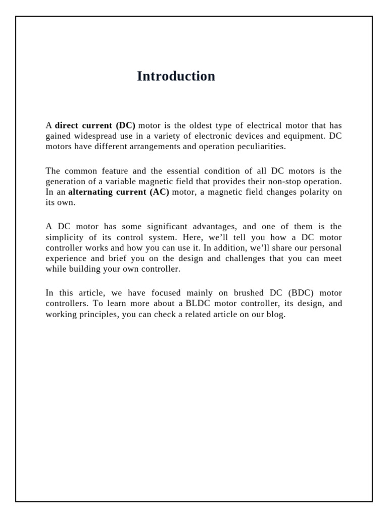 Understanding DC Motor Controllers | PDF | Electric Motor | Microcontroller