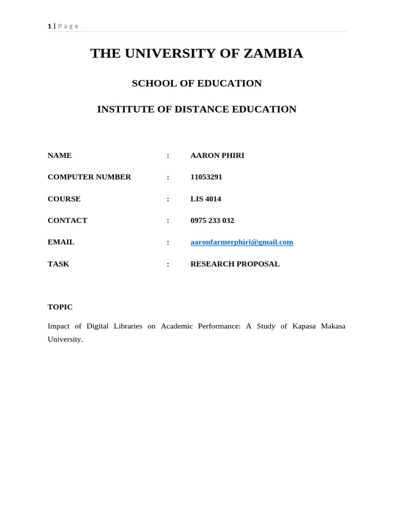 Lis 11053291 Aaron Phiri | PDF | Libraries | Methodology