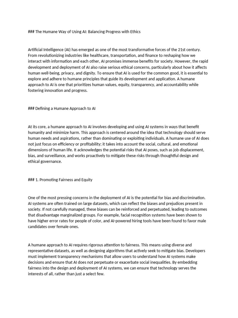 The Humane Way of Using AI | PDF | Artificial Intelligence ...