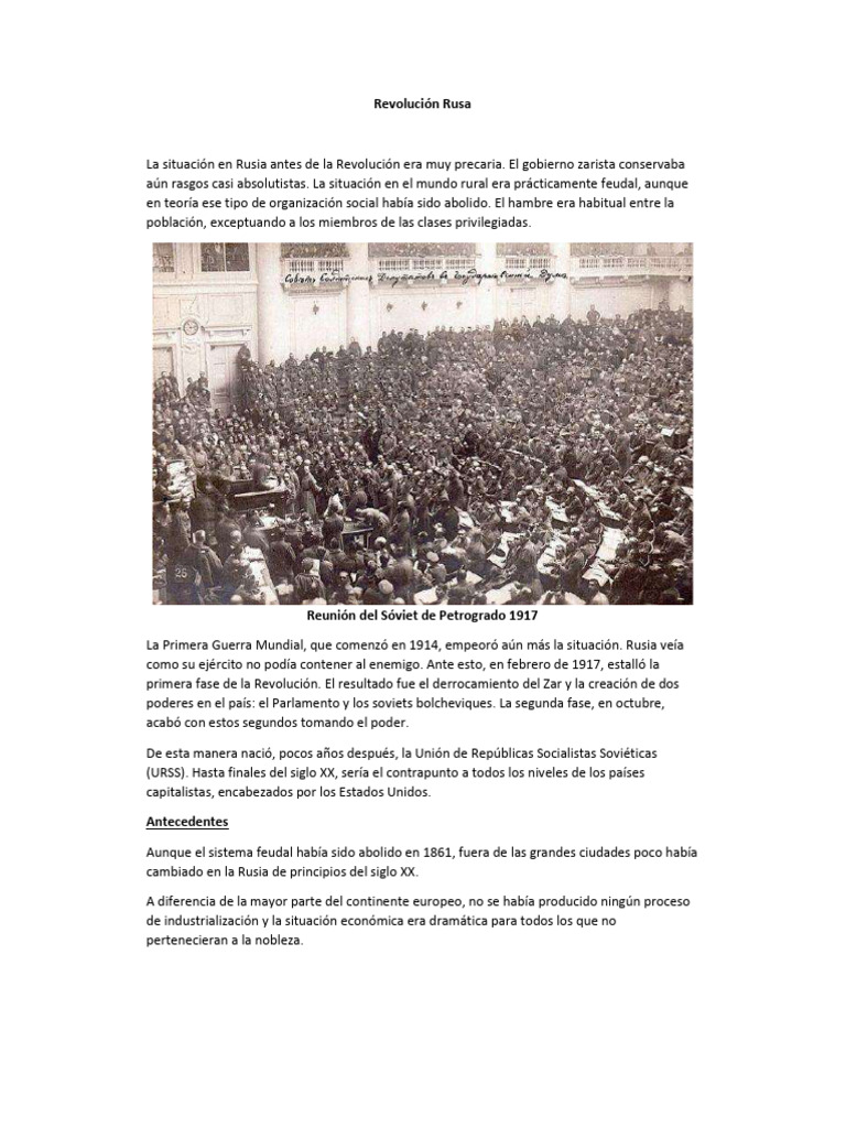Causas y Fases de la Revolución Rusa | PDF | Bolcheviques | Imperio ruso