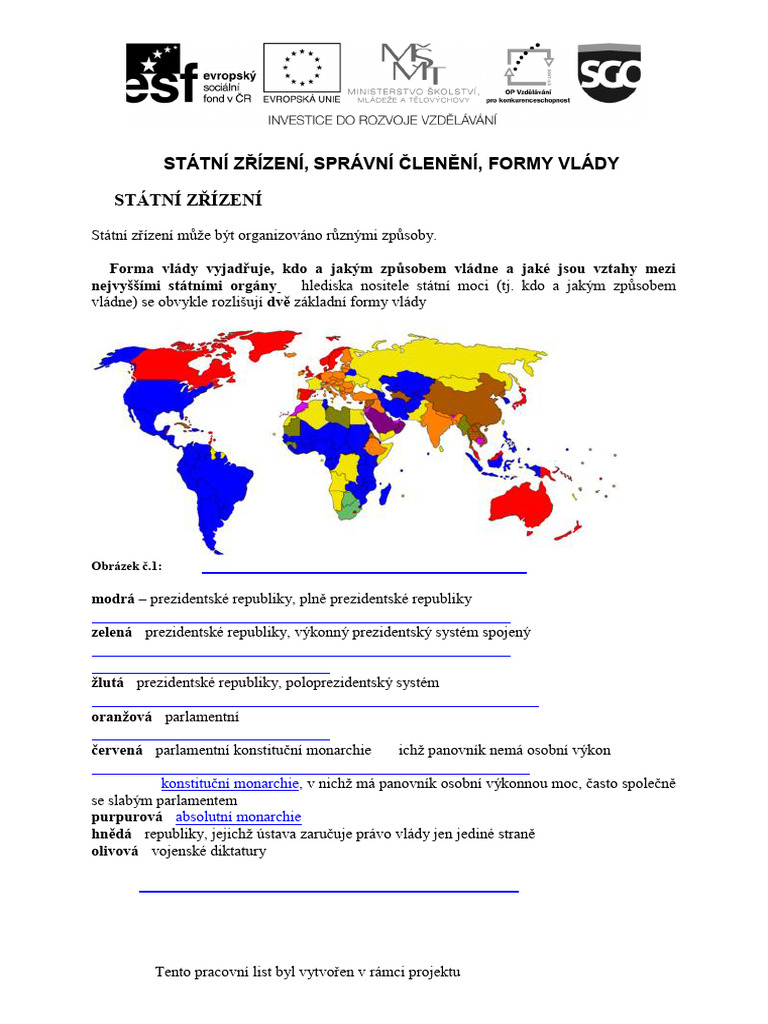 3 Statni Zrizeni Formy Vlady | PDF