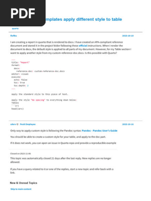Quarto Word Templates apply different style to table section - General - Posit Community
