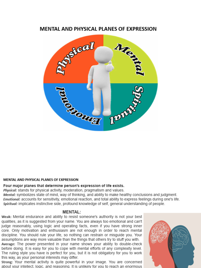 Mental and Physical Planes of Expression | PDF | Feeling | Mind